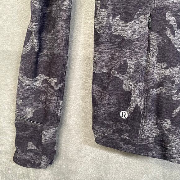 Lululemon Women Runderful Long Sleeve Shirt Size 12 Incognito Camo Activewear - Picture 9 of 11